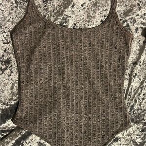 NEVER WORN! Super cute SHEIN gray bodysuit with open back!